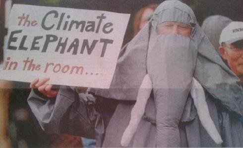 The Climate Elephant goes where climate change is being ignored
